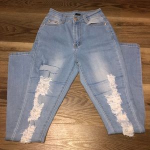 fashion nova high waisted ripped skinny jeans